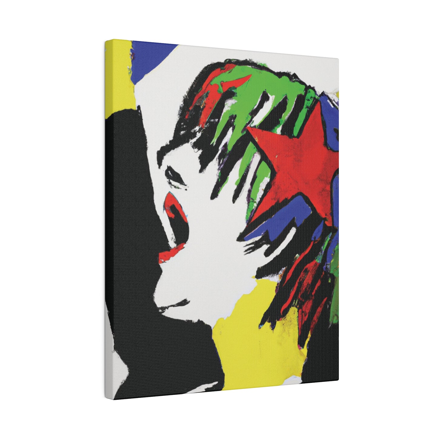 5673W - Rockstar Painting Print | Face | Abstract | Poster | Home Decor | Wall Art | Music Art | Canvas