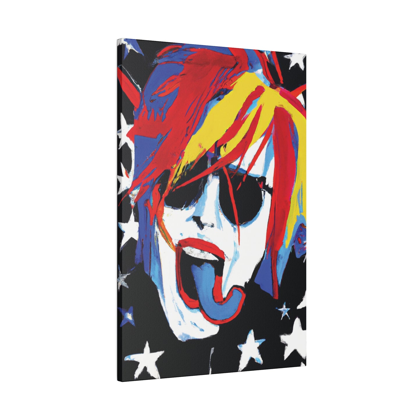 5376Y - Rockstar Painting Print | Face | Abstract | Poster | Home Decor | Wall Art | Music Art | Canvas