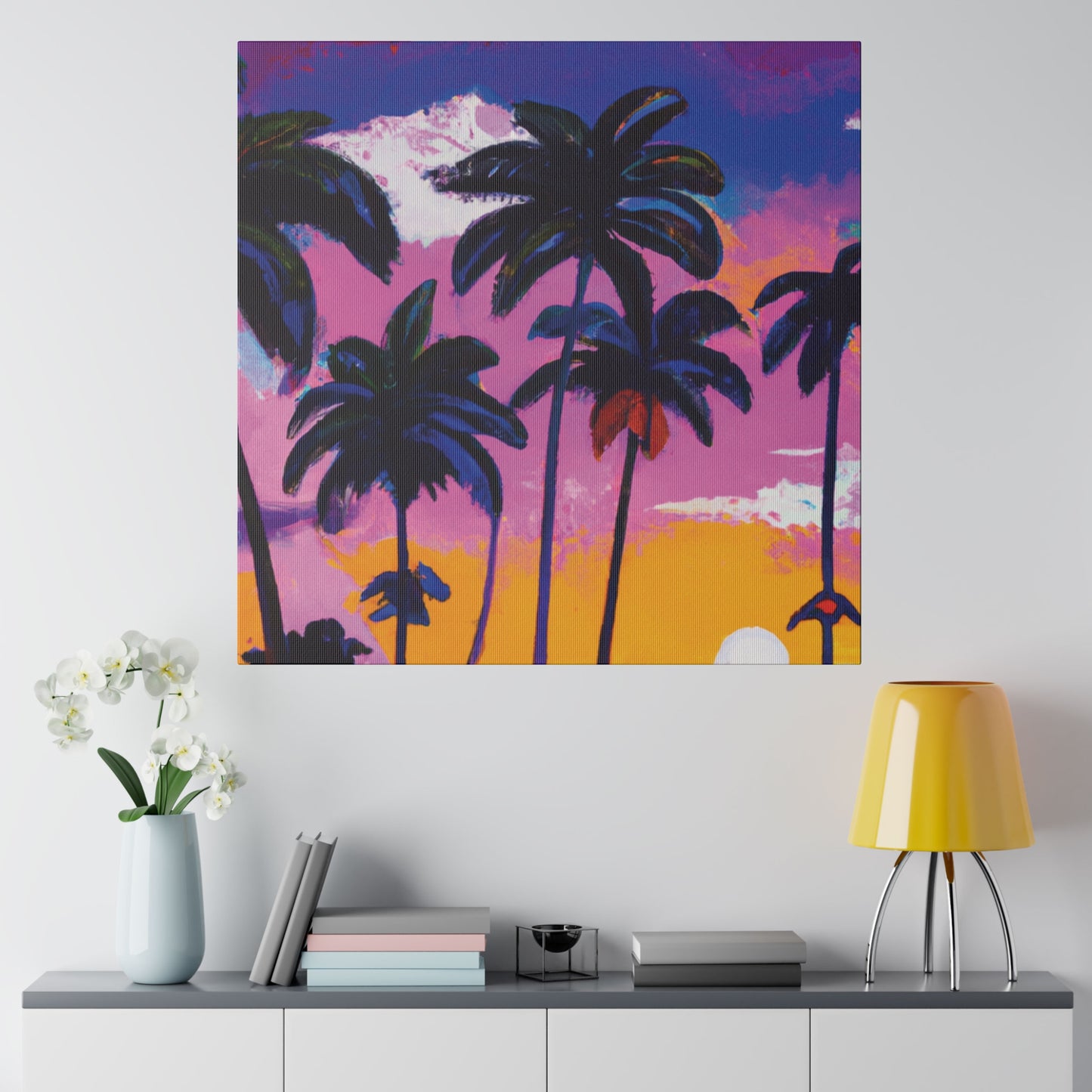 3714A - Miami Beach Sunset Painting Print | Miami | Beach | Sunset | Poster | Home Decor | Wall Art | Canvas