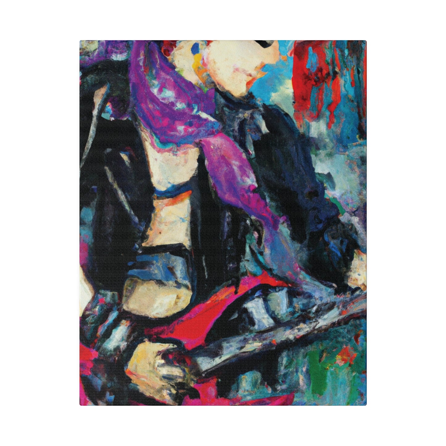 208D - Rockstar Oil Painting Style Print | Poster | Home Decor | Wall Art | Music Art | Canvas