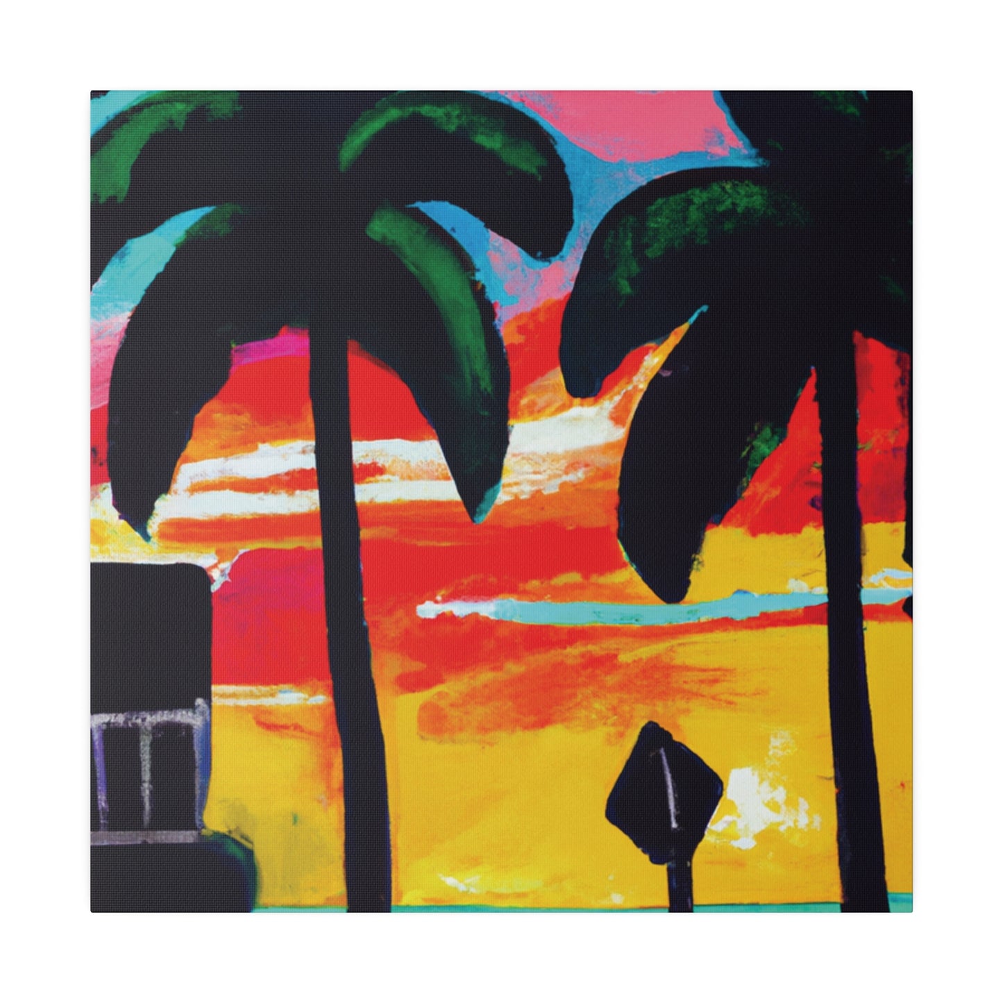 9346Y - Miami Beach Sunset Painting Print | Miami | Beach | Sunset | Poster | Home Decor | Wall Art | Canvas