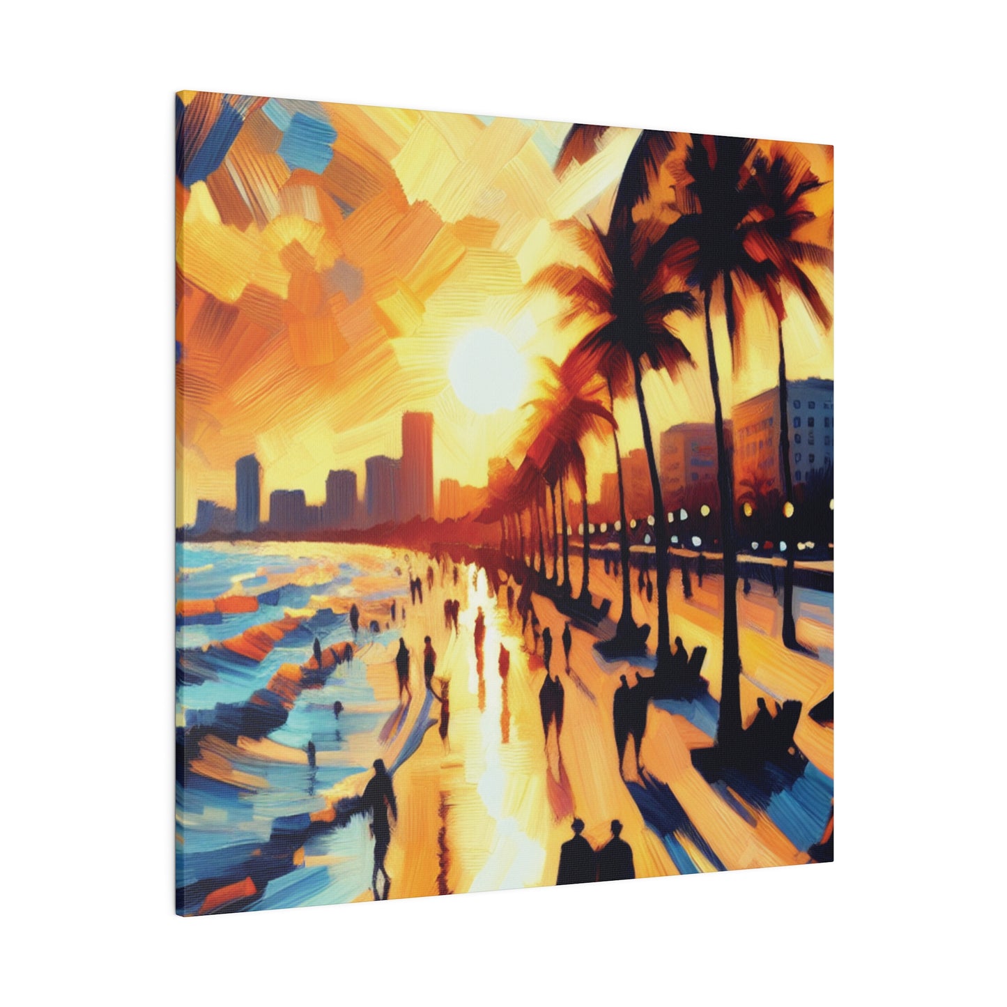 7846G - Miami Beach Sunset Painting Print | Miami | Beach | Sunset | Poster | Home Decor | Wall Art | Canvas