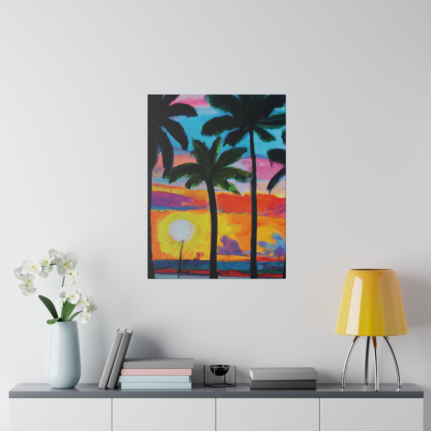 9043Y - Miami Beach Sunset Painting Print | Miami | Beach | Sunset | Poster | Home Decor | Wall Art | Canvas