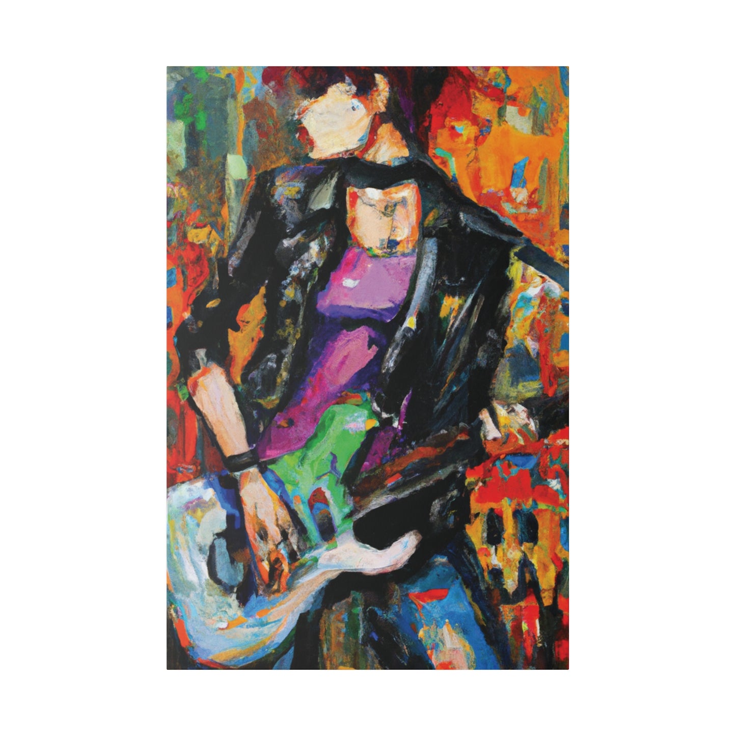 4895R - Rockstar Oil Painting Style Print | Poster | Home Decor | Wall Art | Music Art | Canvas