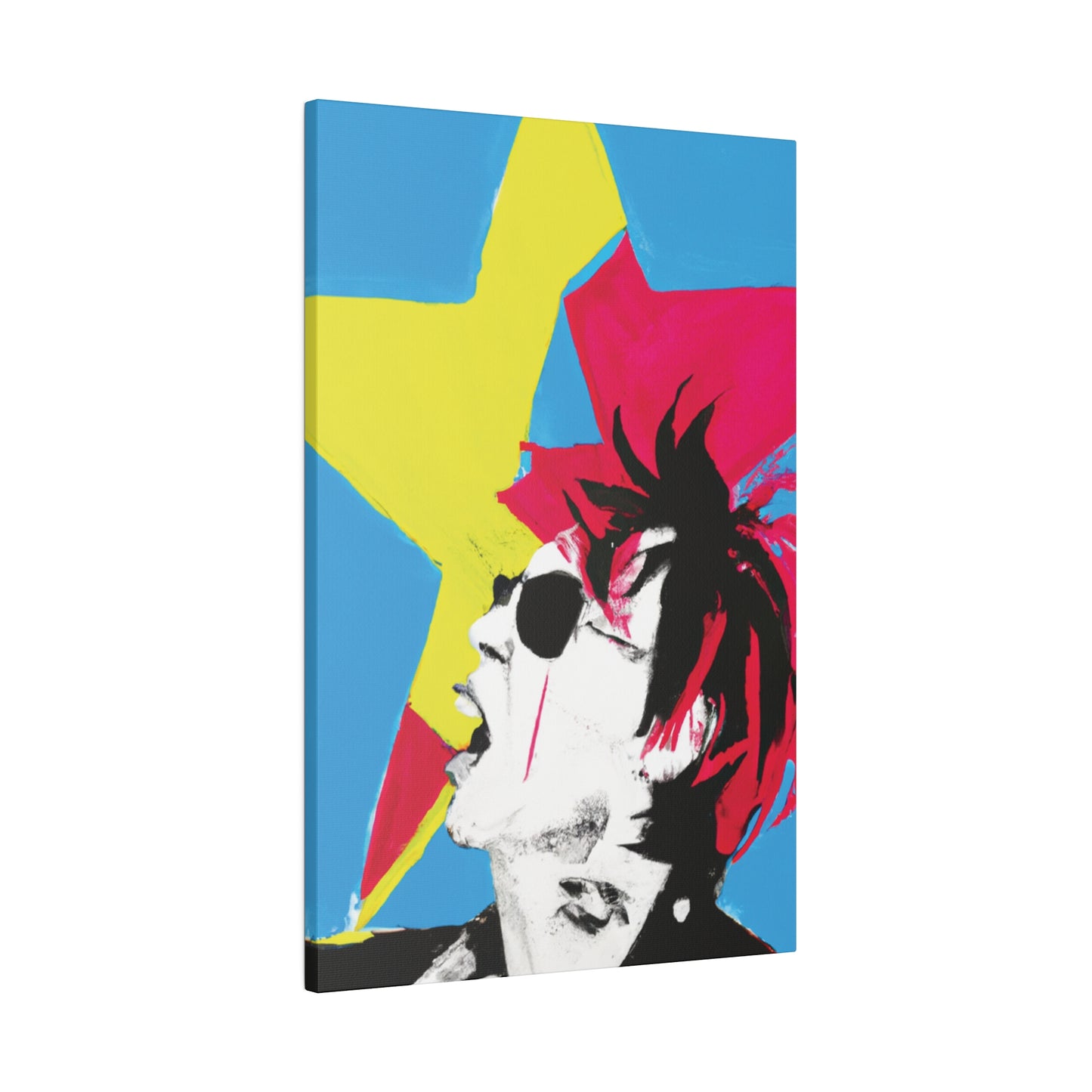 7179X - Rockstar Painting Print | Face | Abstract | Poster | Home Decor | Wall Art | Music Art | Canvas