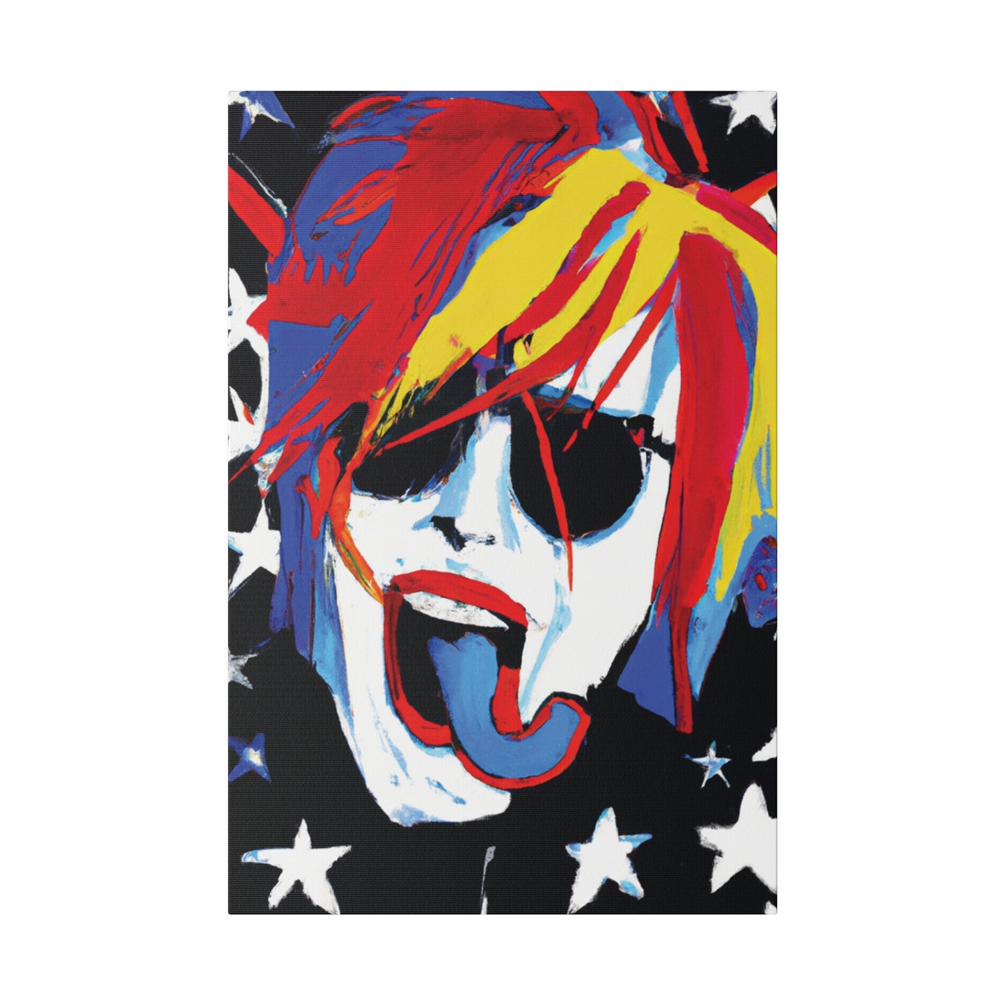 5376Y - Rockstar Painting Print | Face | Abstract | Poster | Home Decor | Wall Art | Music Art | Canvas