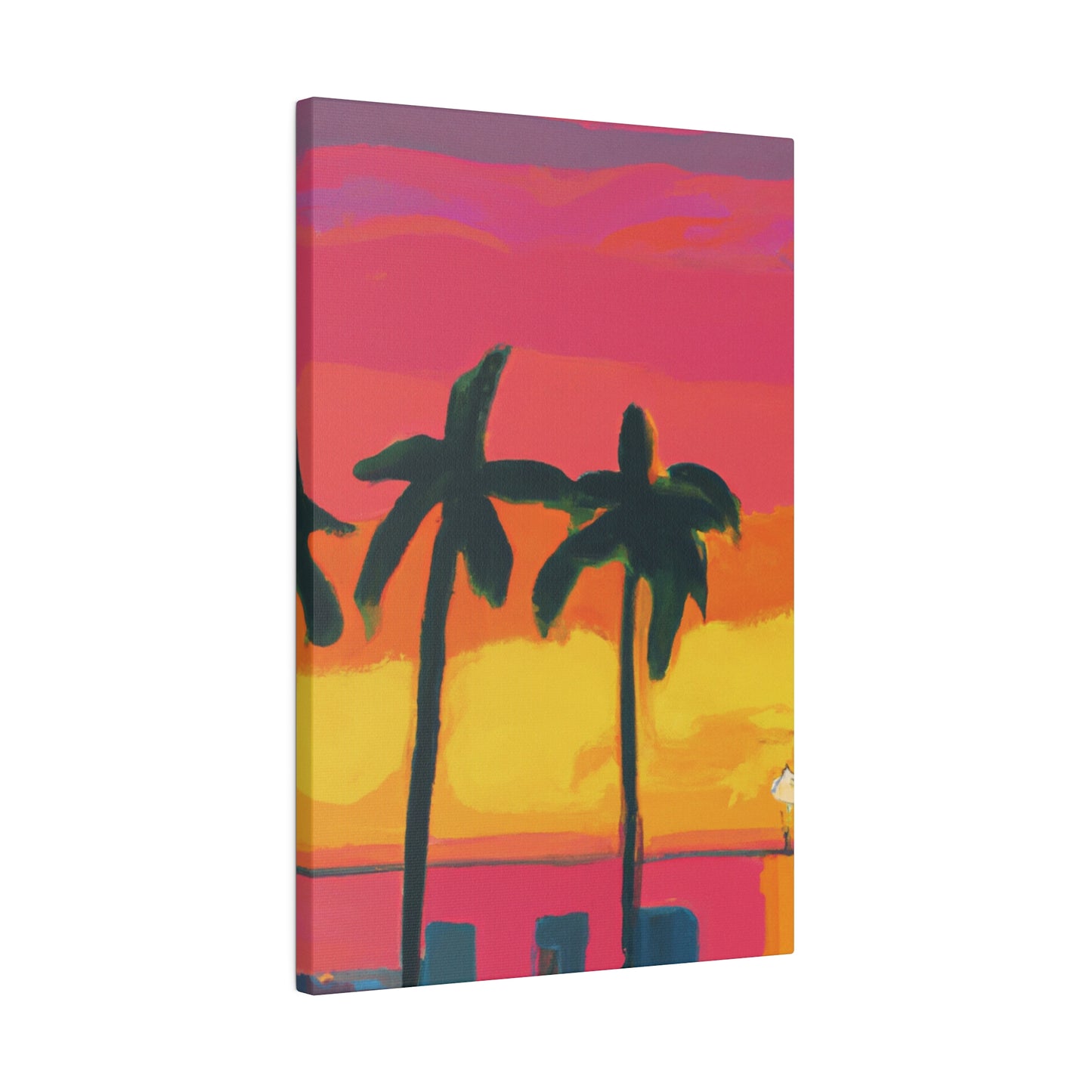 9642Q - Miami Beach Sunset Painting Print | Miami | Beach | Sunset | Poster | Home Decor | Wall Art | Canvas