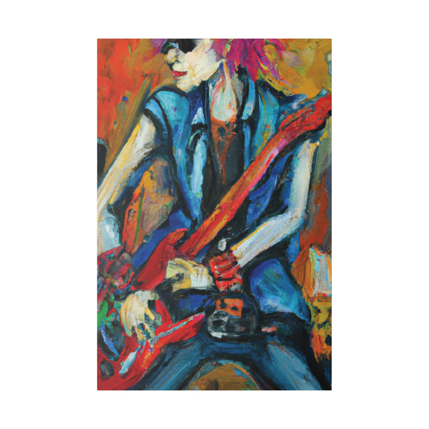 3B67 - Rockstar Oil Painting Style Print | Poster | Home Decor | Wall Art | Music Art | Canvas