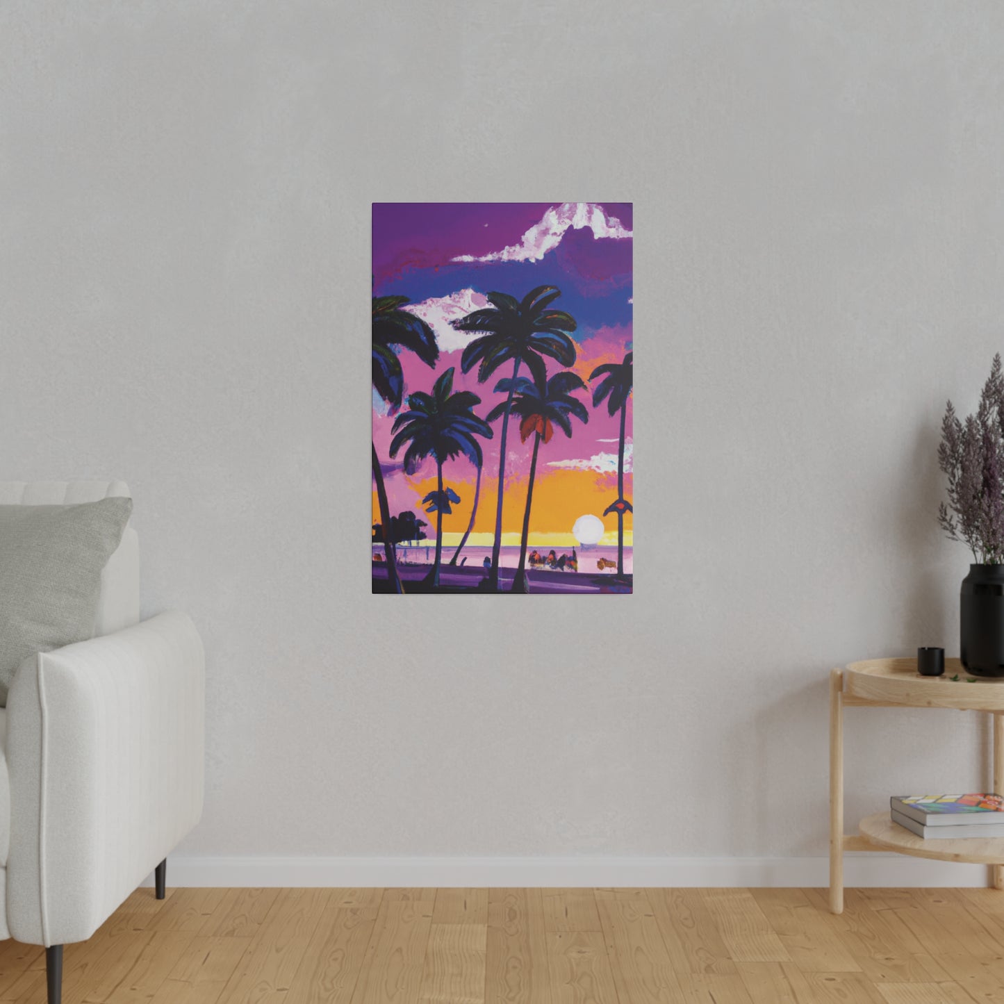 3714A - Miami Beach Sunset Painting Print | Miami | Beach | Sunset | Poster | Home Decor | Wall Art | Canvas