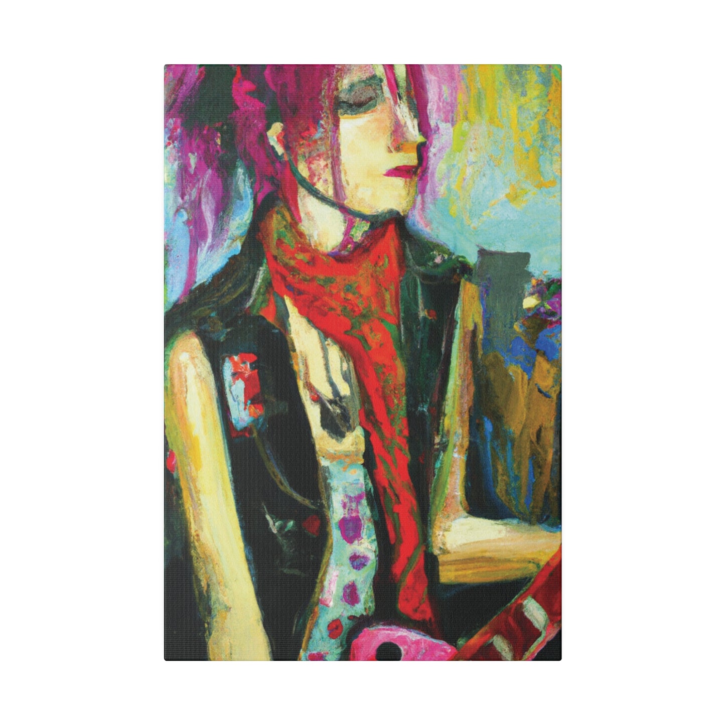 9141P - Rockstar Oil Painting Style Print | Poster | Home Decor | Wall Art | Music Art | Canvas