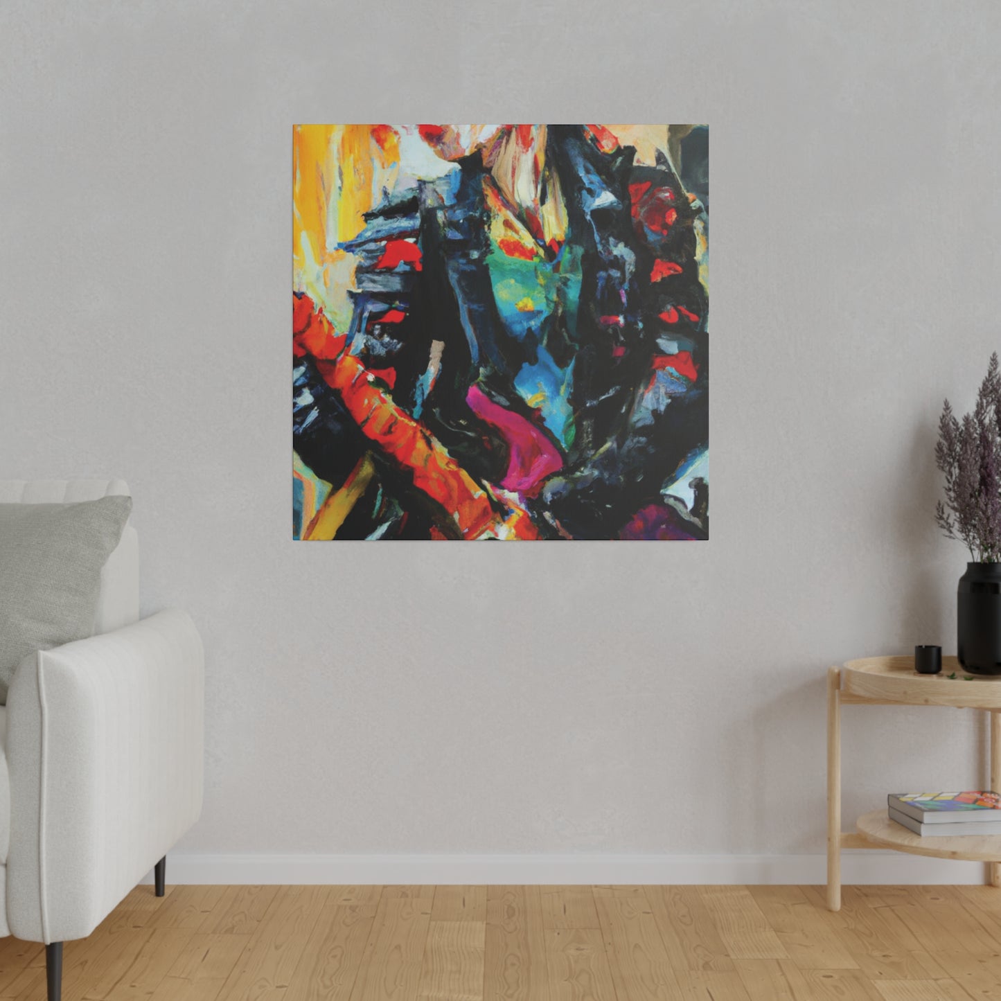 8596X - Rockstar Oil Painting Style Print | Poster | Home Decor | Wall Art | Music Art | Canvas