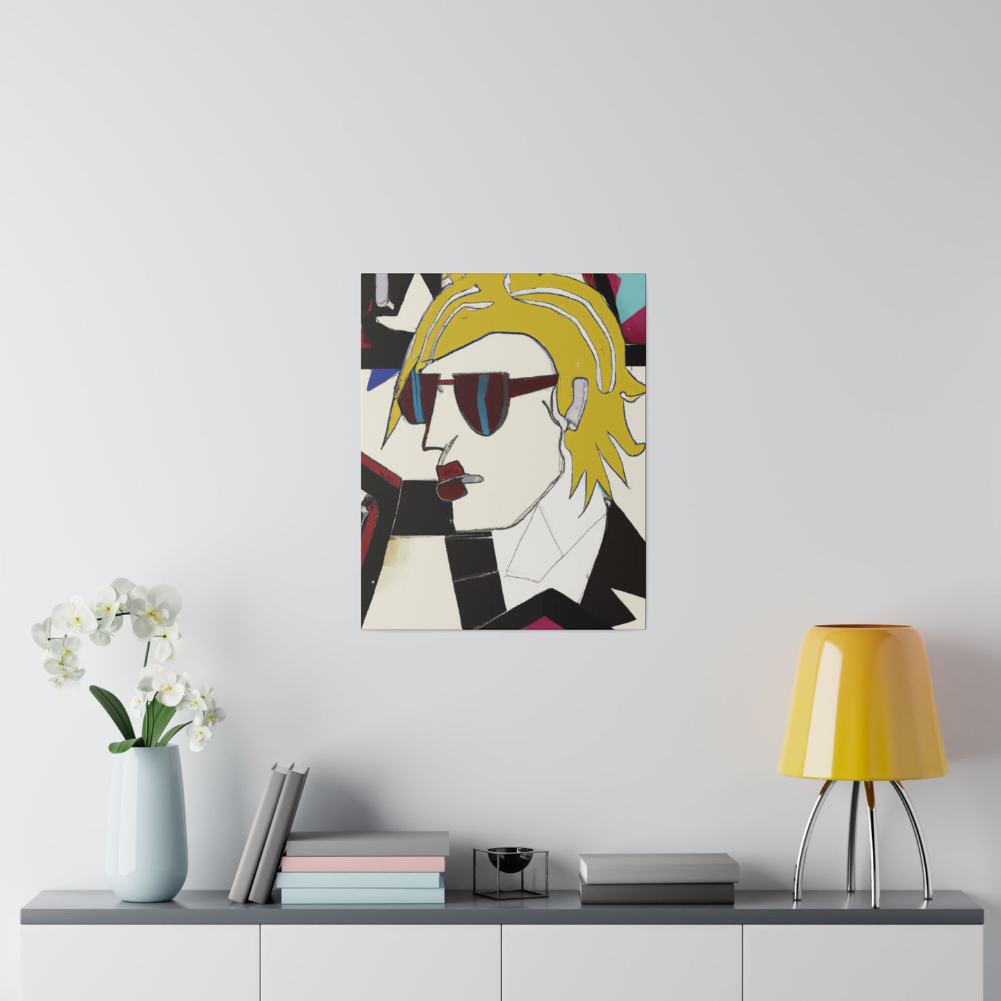 6895N - Rockstar Painting Print | Face | Abstract | Poster | Home Decor | Wall Art | Music Art | Canvas