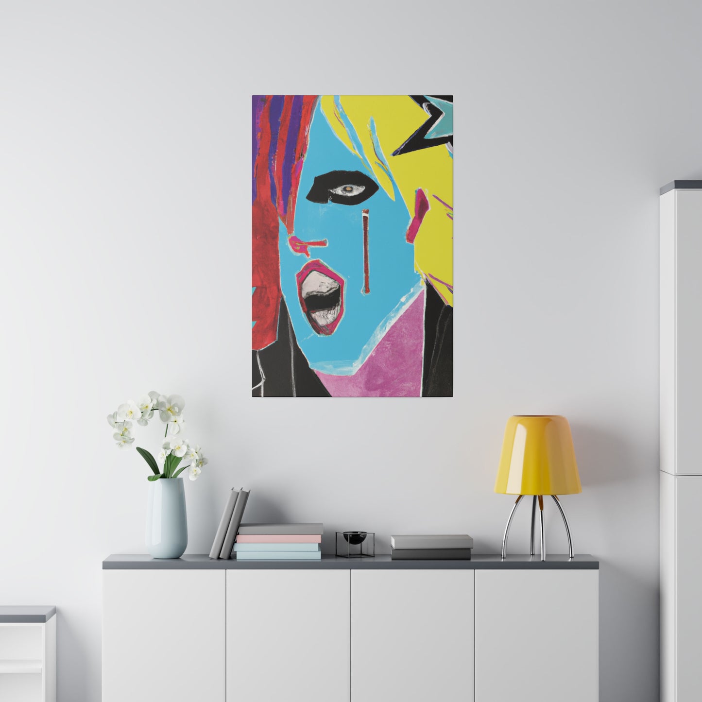 8365A - Rockstar Painting Print | Face | Abstract | Poster | Home Decor | Wall Art | Music Art | Canvas