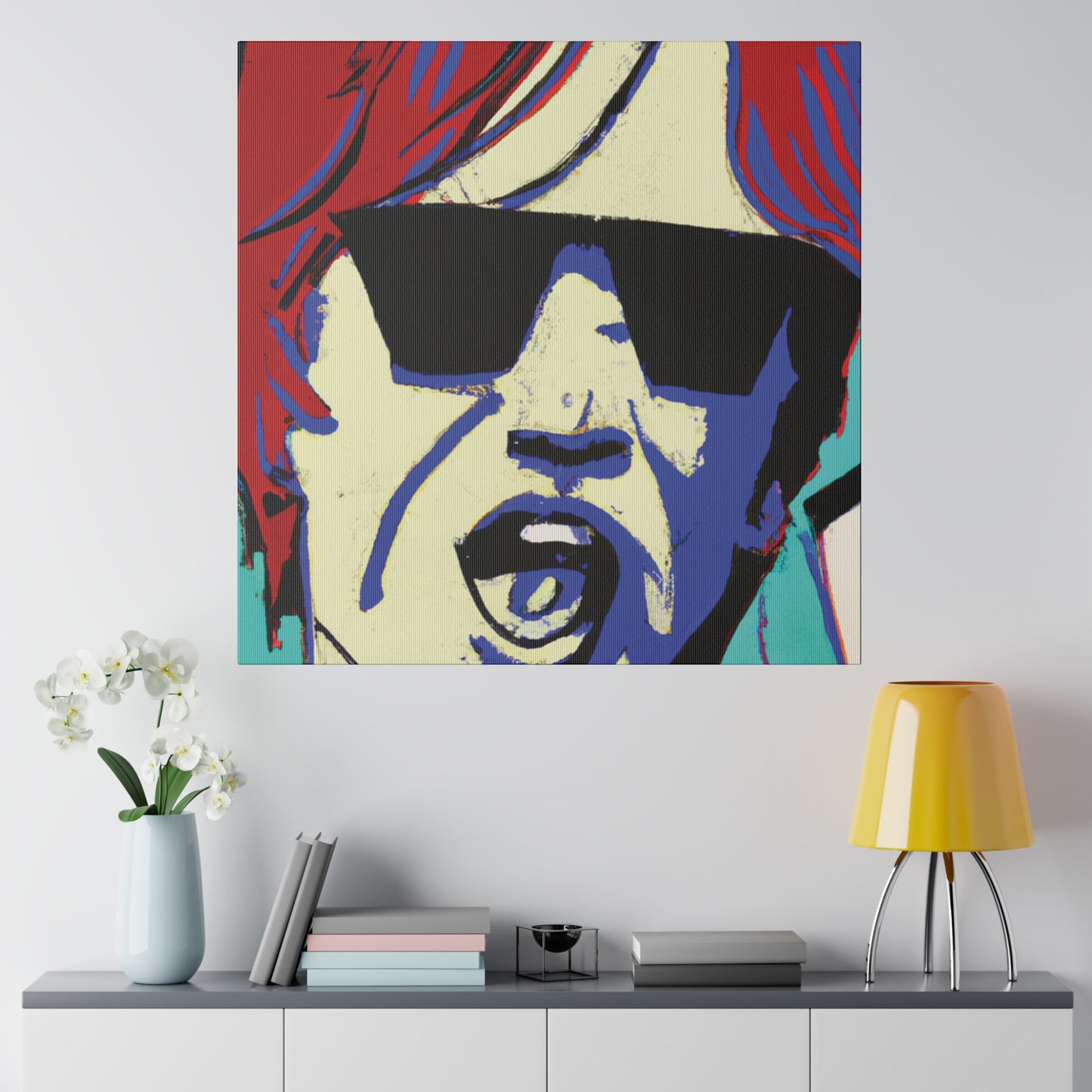 3245Z - Rockstar Painting Print | Face | Abstract | Poster | Home Decor | Wall Art | Music Art | Canvas
