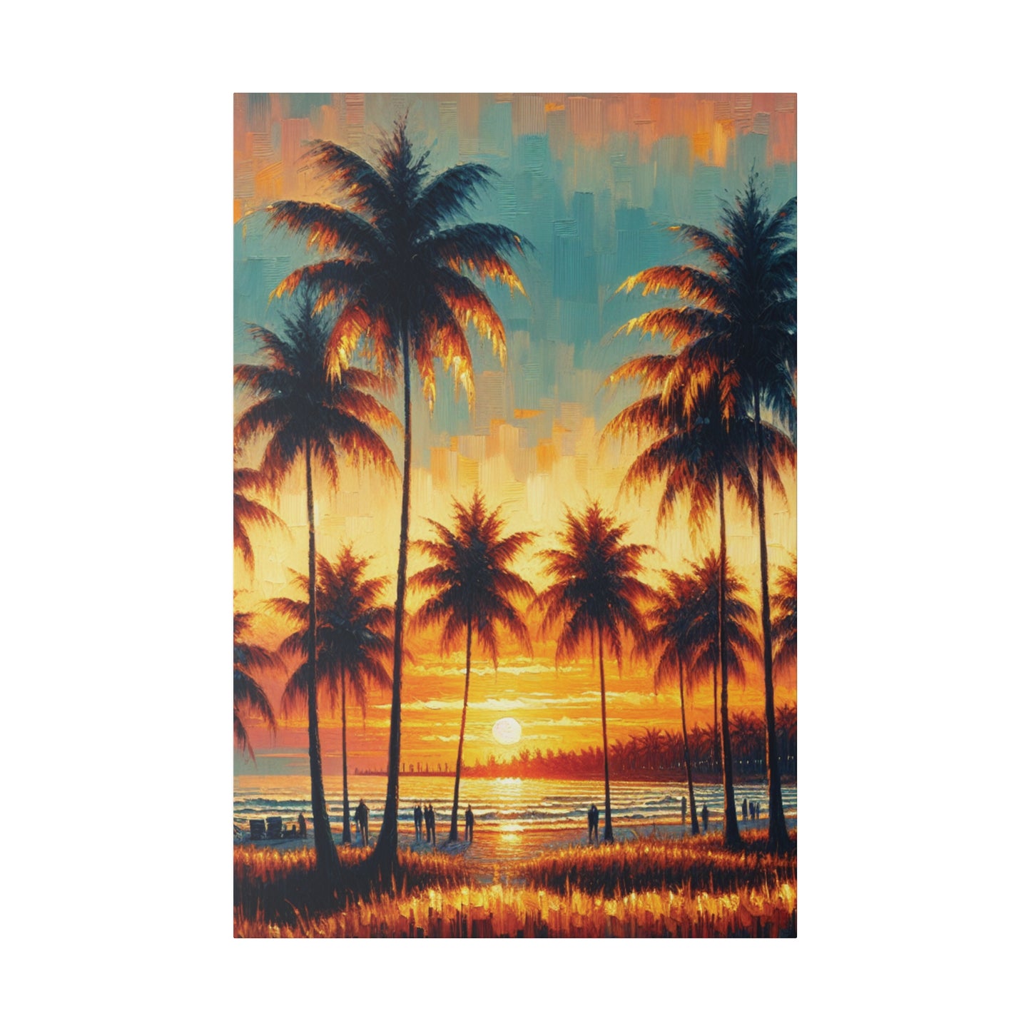 2753B - miami beach art, sunset background, ocean art work, beach art work, sunset designs, miami beach painting, miami beach print