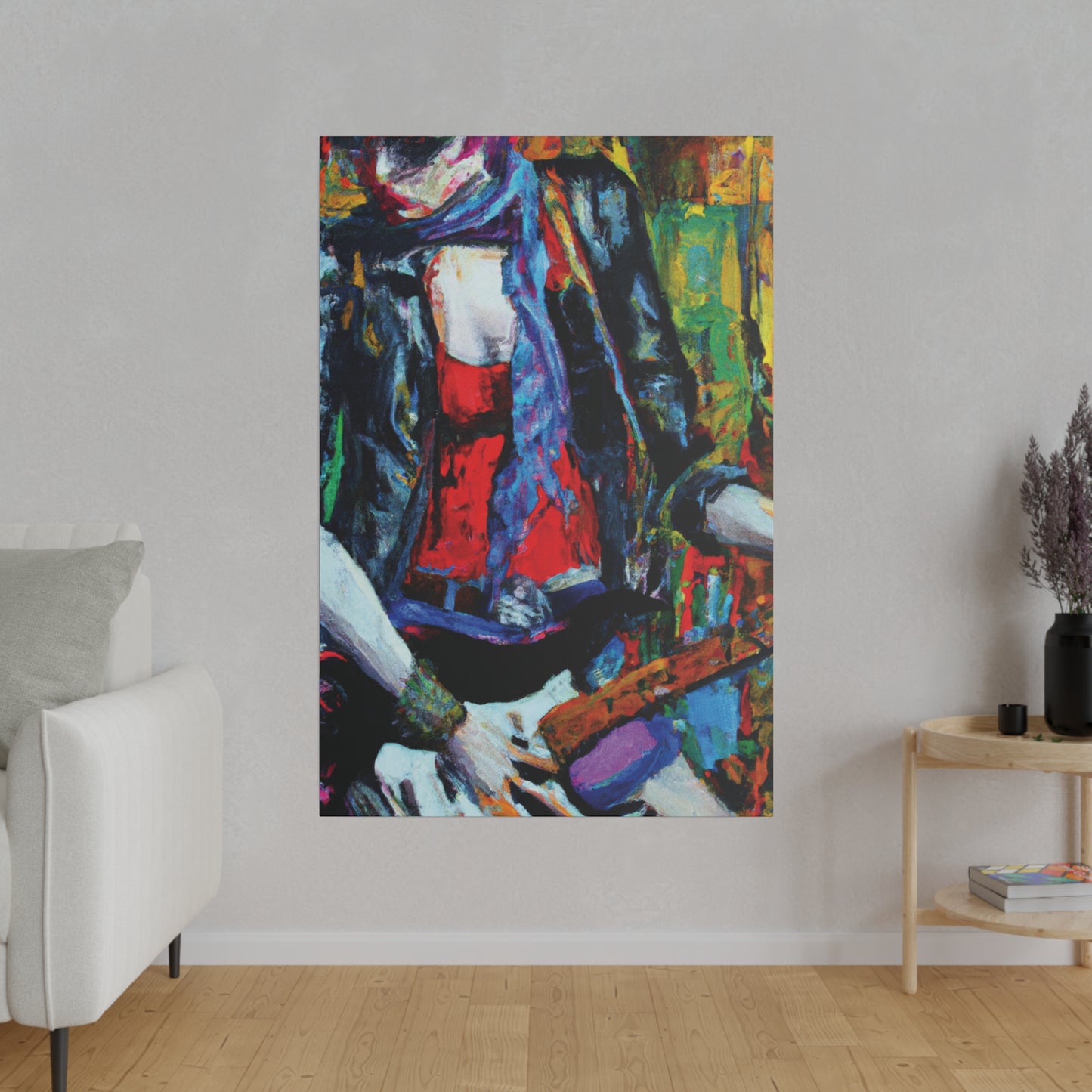 5284F - Rockstar Oil Painting Style Print | Poster | Home Decor | Wall Art | Music Art | Canvas