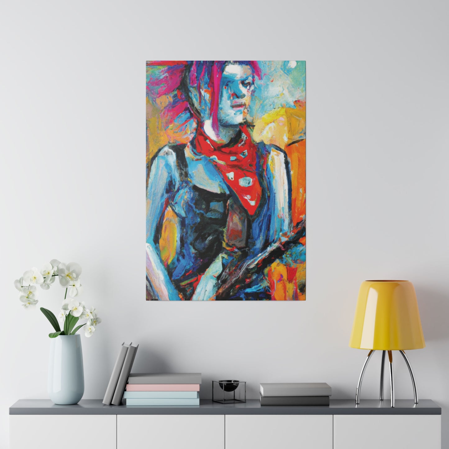 7372P - Rockstar Oil Painting Style Print | Poster | Home Decor | Wall Art | Music Art | Canvas