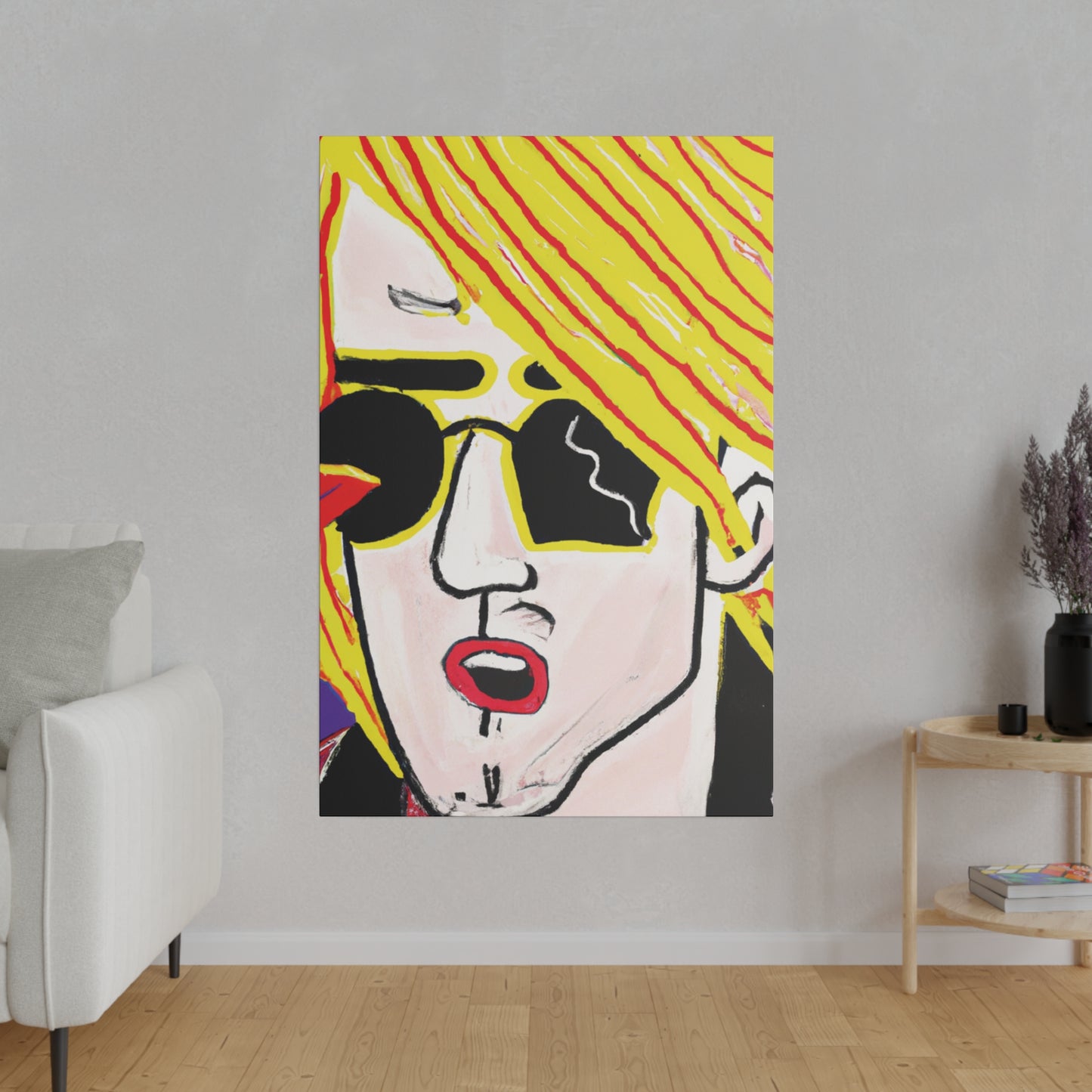 239G - Rockstar Painting Print | Face | Abstract | Poster | Home Decor | Wall Art | Music Art | Canvas