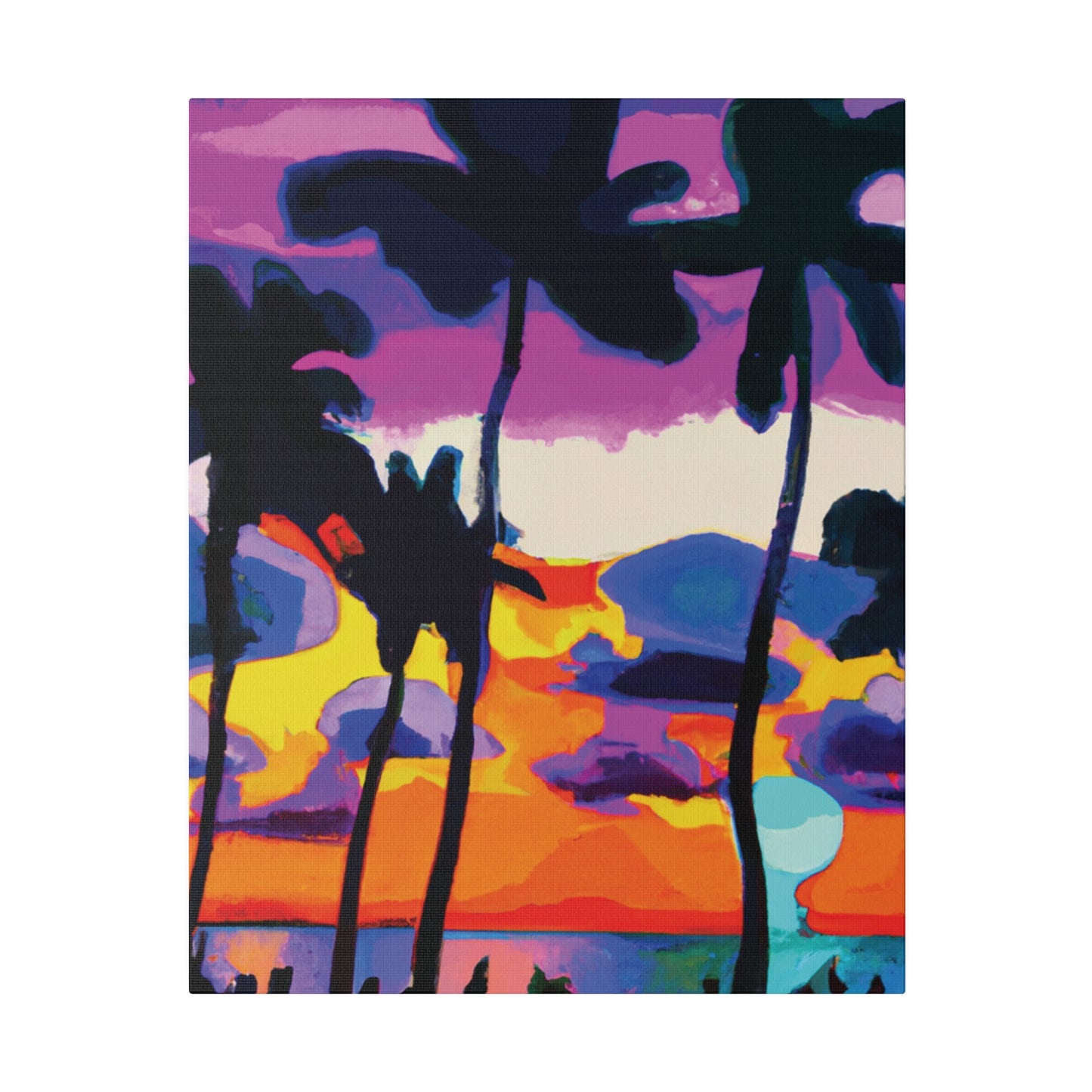 7455H - Miami Beach Sunset Painting Print | Miami | Beach | Sunset | Poster | Home Decor | Wall Art | Canvas