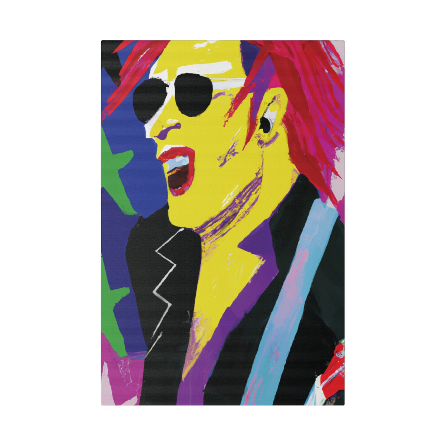 9751P - Rockstar Painting Print | Face | Abstract | Poster | Home Decor | Wall Art | Music Art | Canvas