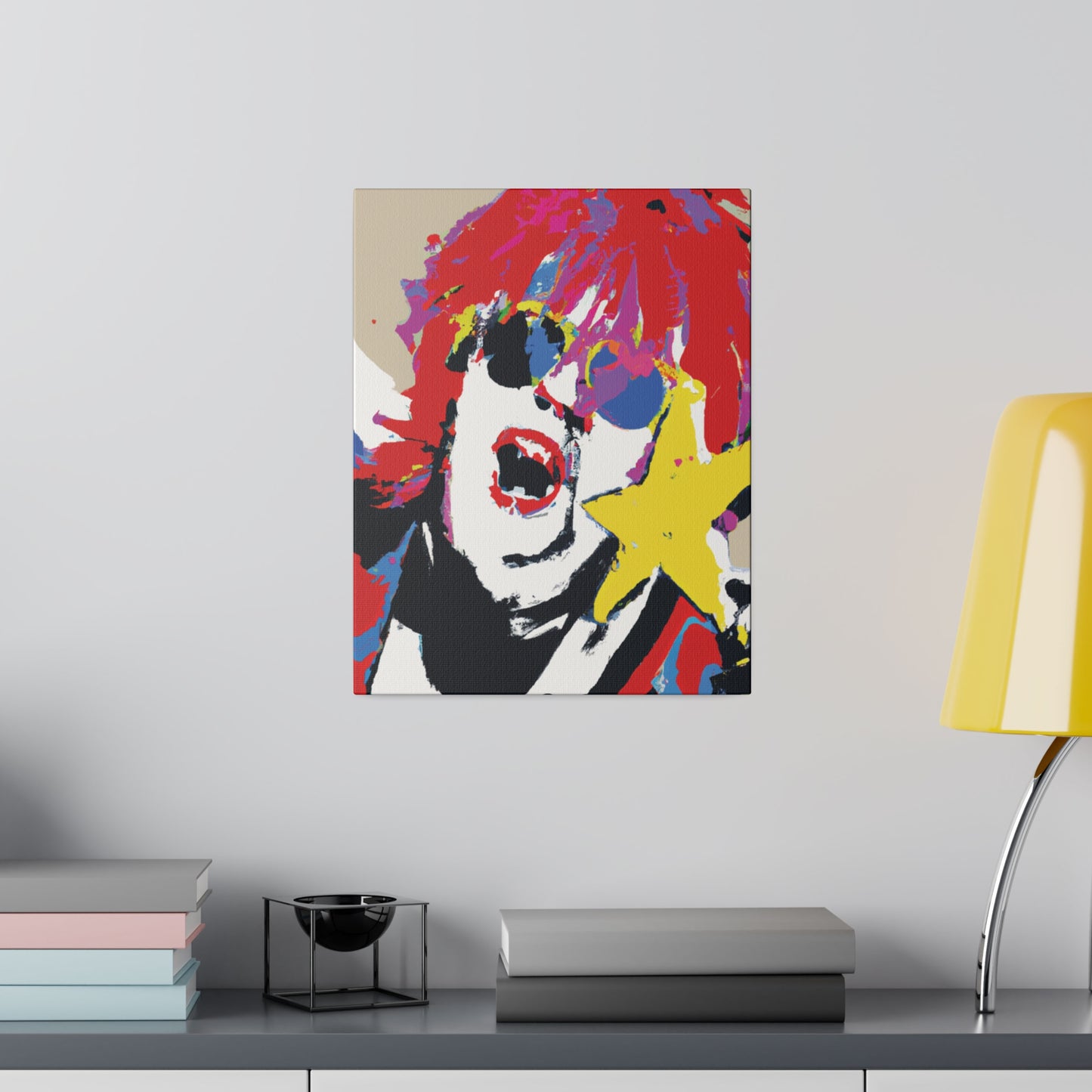 8717H - Rockstar Painting Print | Face | Abstract | Poster | Home Decor | Wall Art | Music Art | Canvas