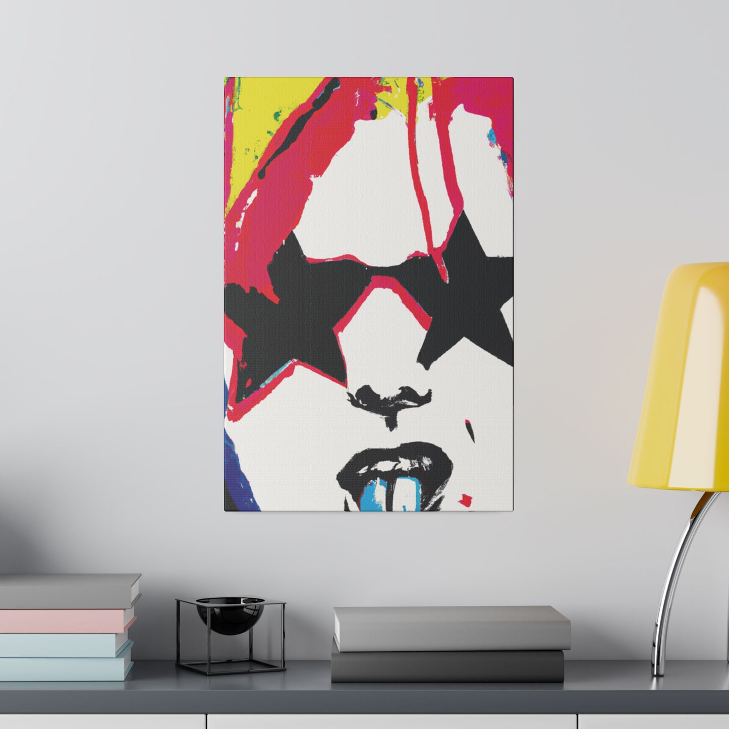 5681G - Rockstar Painting Print | Face | Abstract | Poster | Home Decor | Wall Art | Music Art | Canvas