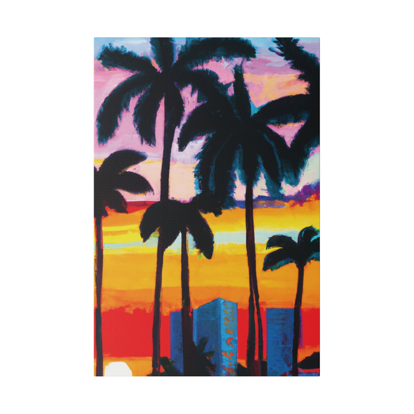 6891Y - Miami Beach Sunset Painting Print | Miami | Beach | Sunset | Poster | Home Decor | Wall Art | Canvas