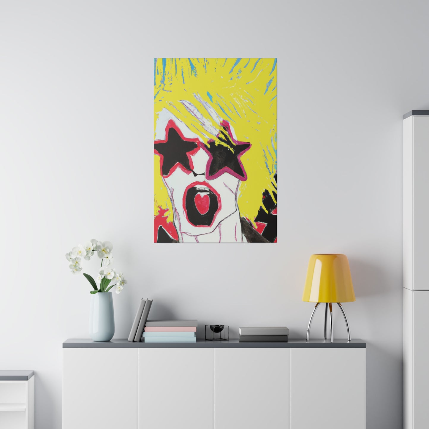 6256G - Rockstar Painting Print | Face | Abstract | Poster | Home Decor | Wall Art | Music Art | Canvas