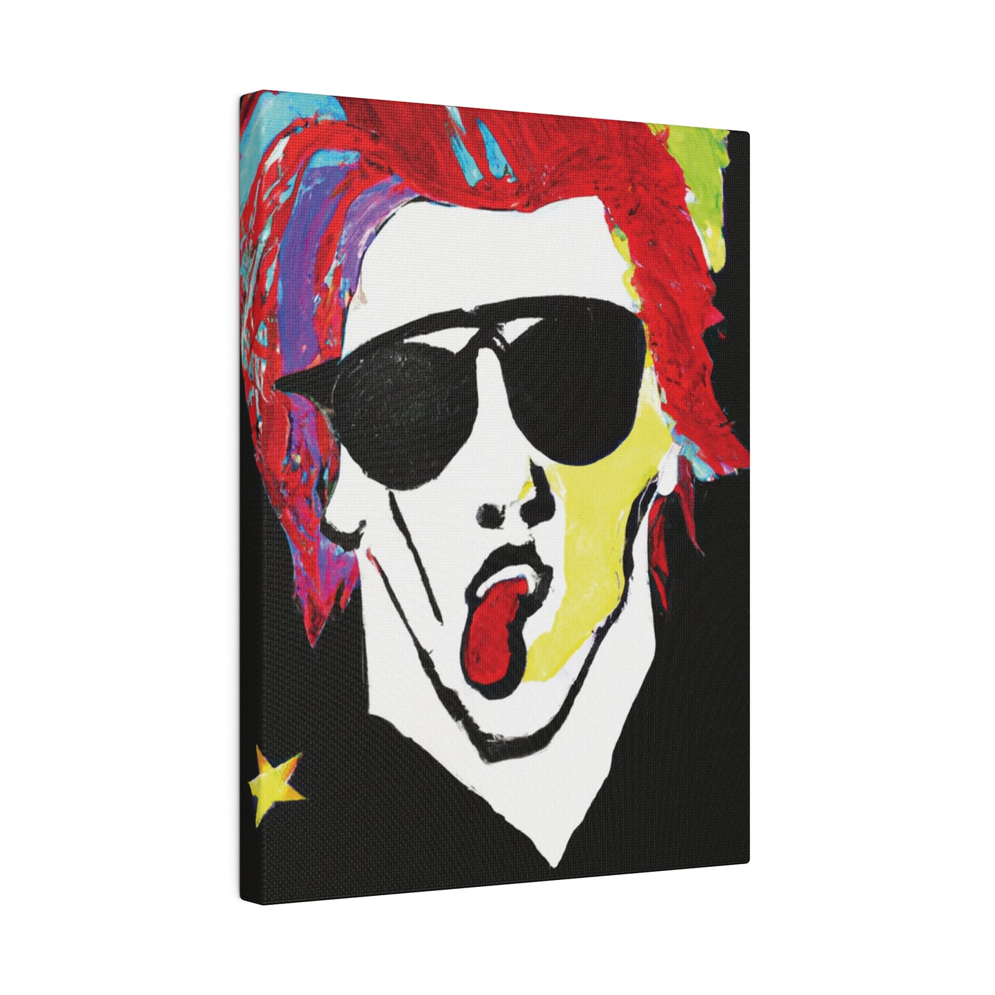 7799D - Rockstar Painting Print | Face | Abstract | Poster | Home Decor | Wall Art | Music Art | Canvas