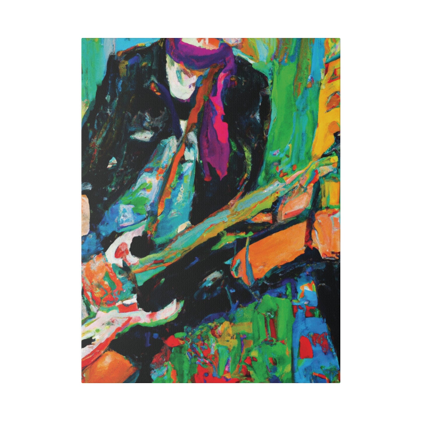 6595X - Rockstar Oil Painting Style Print | Poster | Home Decor | Wall Art | Music Art | Canvas