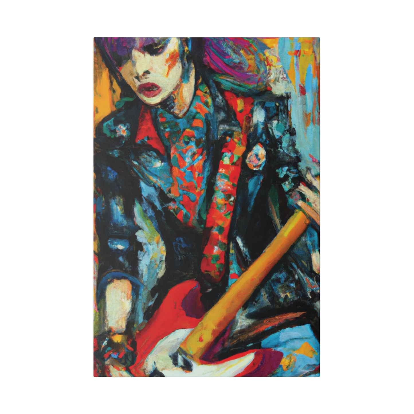 9697B - Rockstar Oil Painting Style Print | Poster | Home Decor | Wall Art | Music Art | Canvas