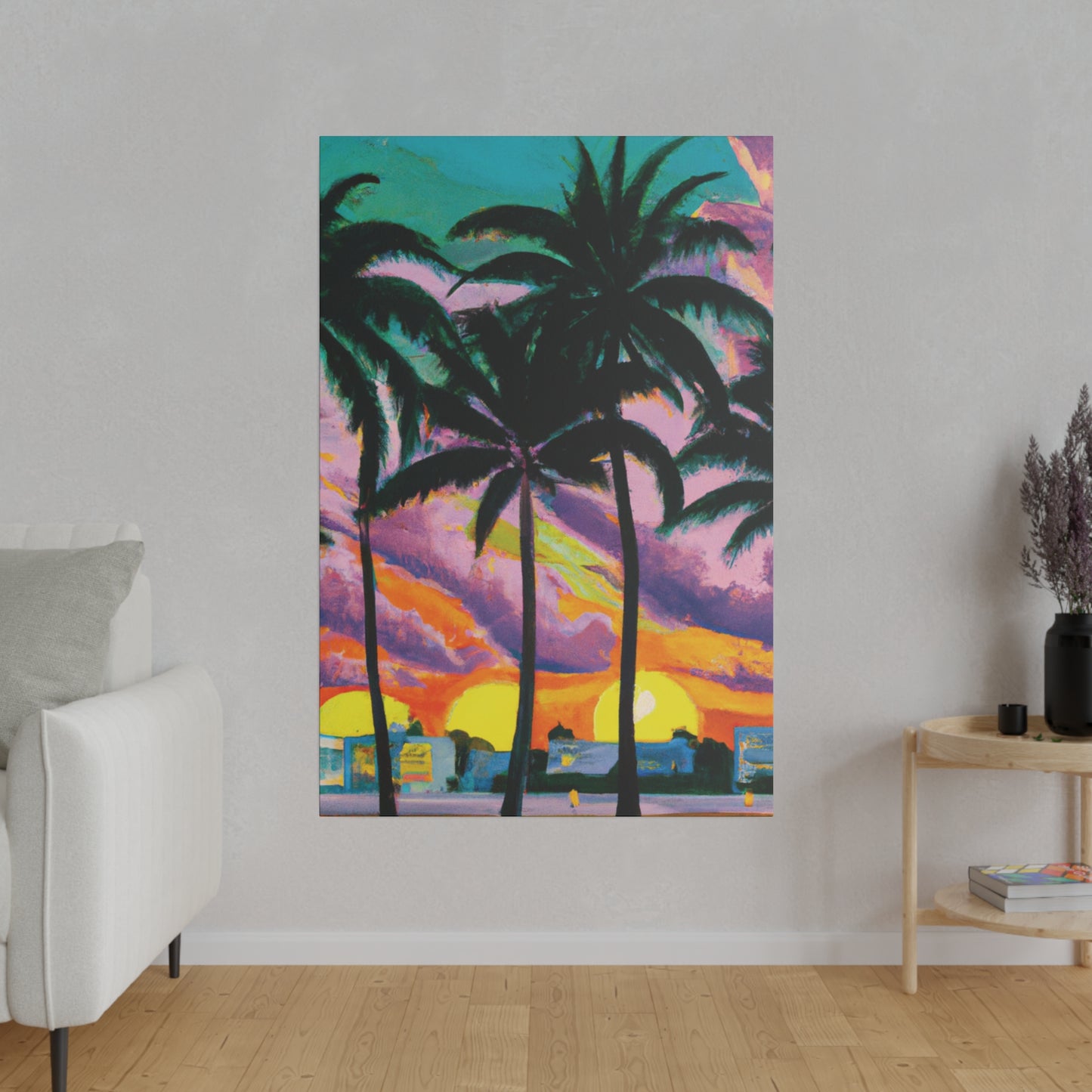 8789Q - Miami Beach Sunset Painting Print | Miami | Beach | Sunset | Poster | Home Decor | Wall Art | Canvas