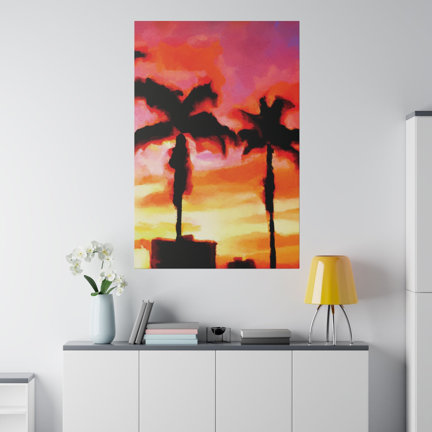 1413Q - Miami Beach Sunset Painting Print | Miami | Beach | Sunset | Poster | Home Decor | Wall Art | Canvas