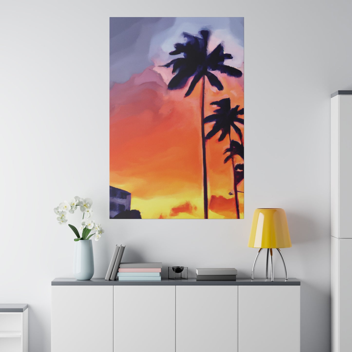 8625A - Miami Beach Sunset Painting Print | Miami | Beach | Sunset | Poster | Home Decor | Wall Art | Canvas