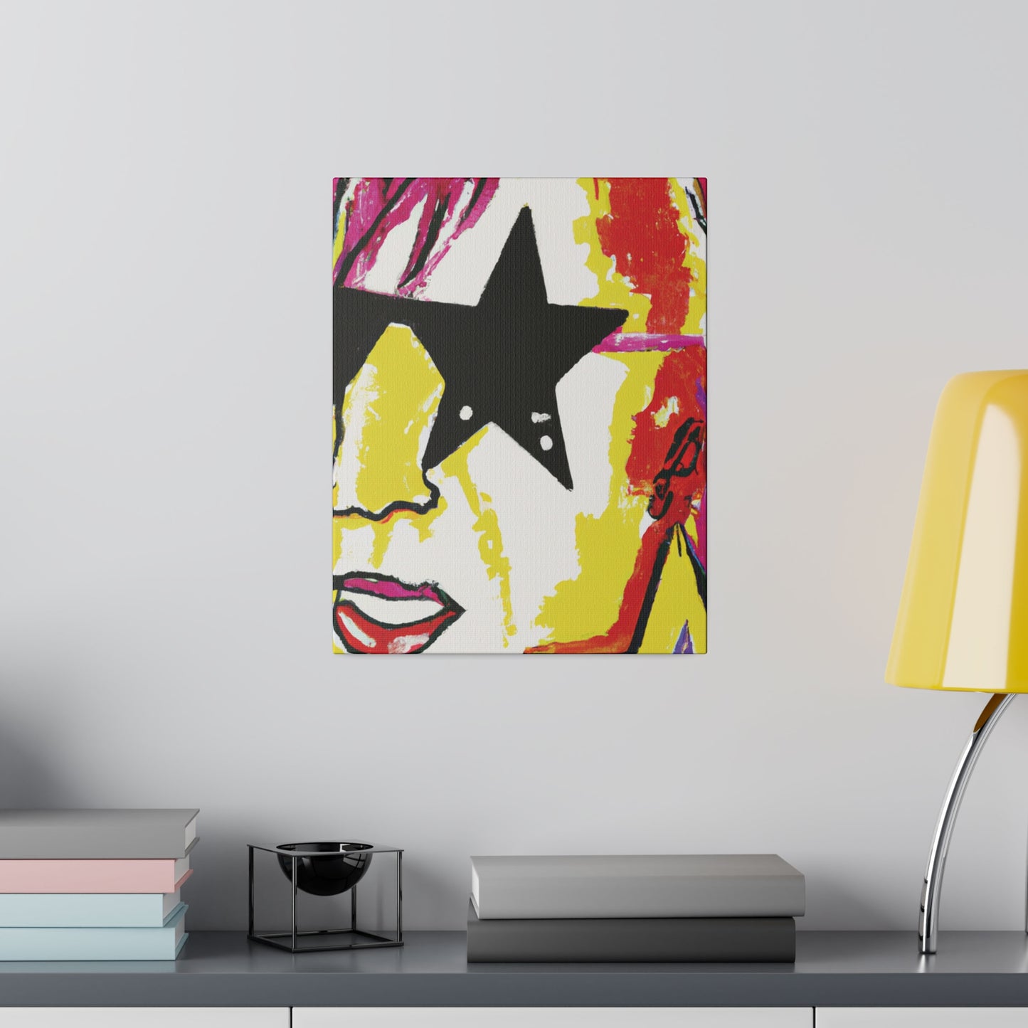 5698R - Rockstar Painting Print | Face | Abstract | Poster | Home Decor | Wall Art | Music Art | Canvas