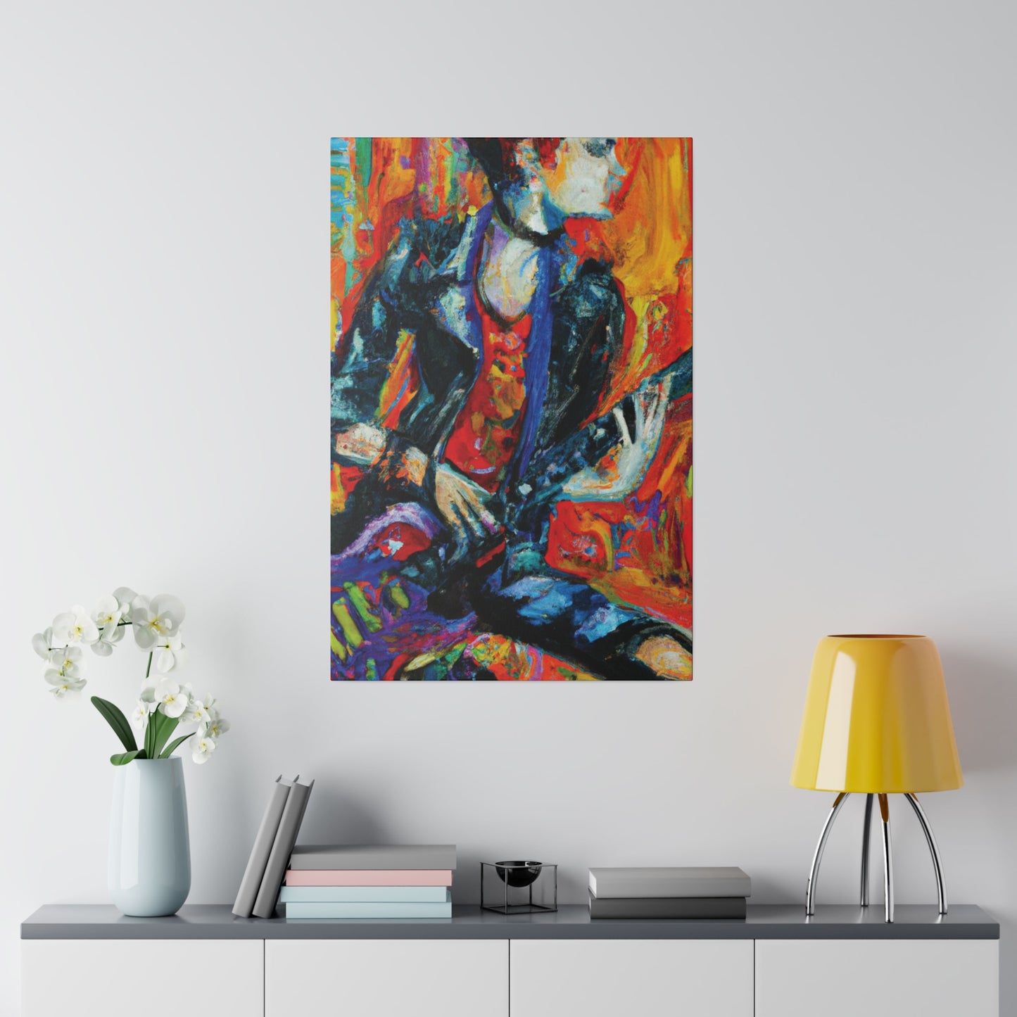 7348F - Rockstar Oil Painting Style Print | Poster | Home Decor | Wall Art | Music Art | Canvas