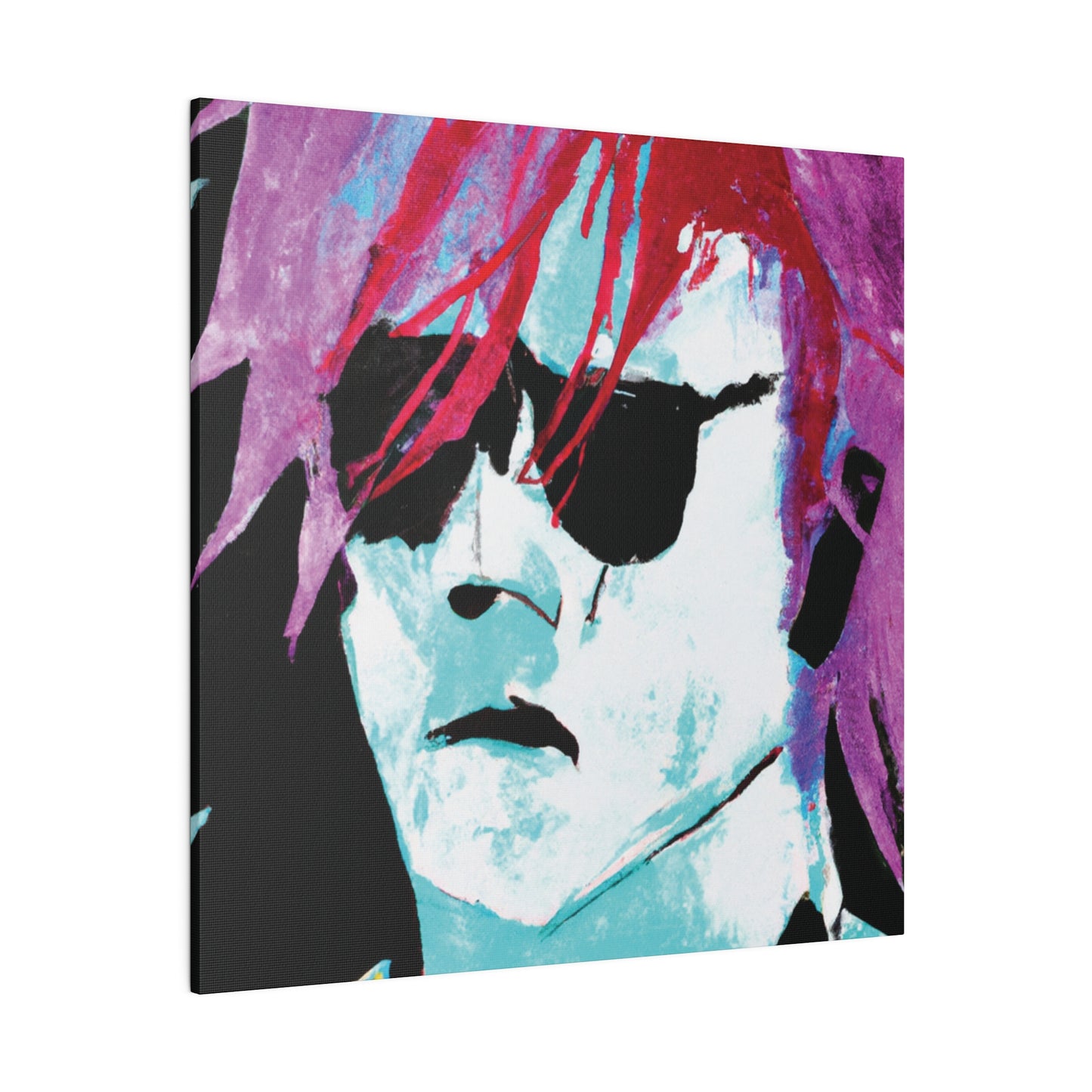 414V - Rockstar Painting Print | Face | Abstract | Poster | Home Decor | Wall Art | Music Art | Canvas