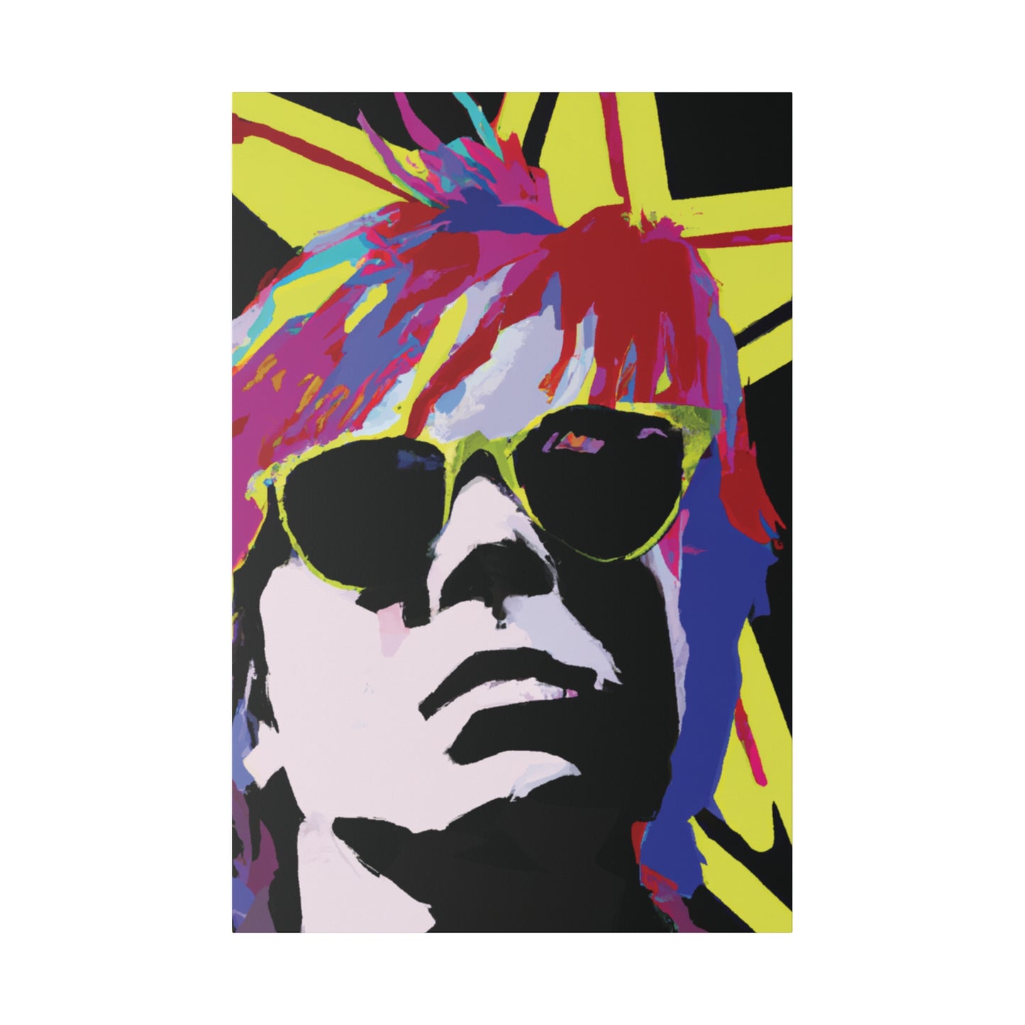 2184J - Rockstar Painting Print | Face | Abstract | Poster | Home Decor | Wall Art | Music Art | Canvas