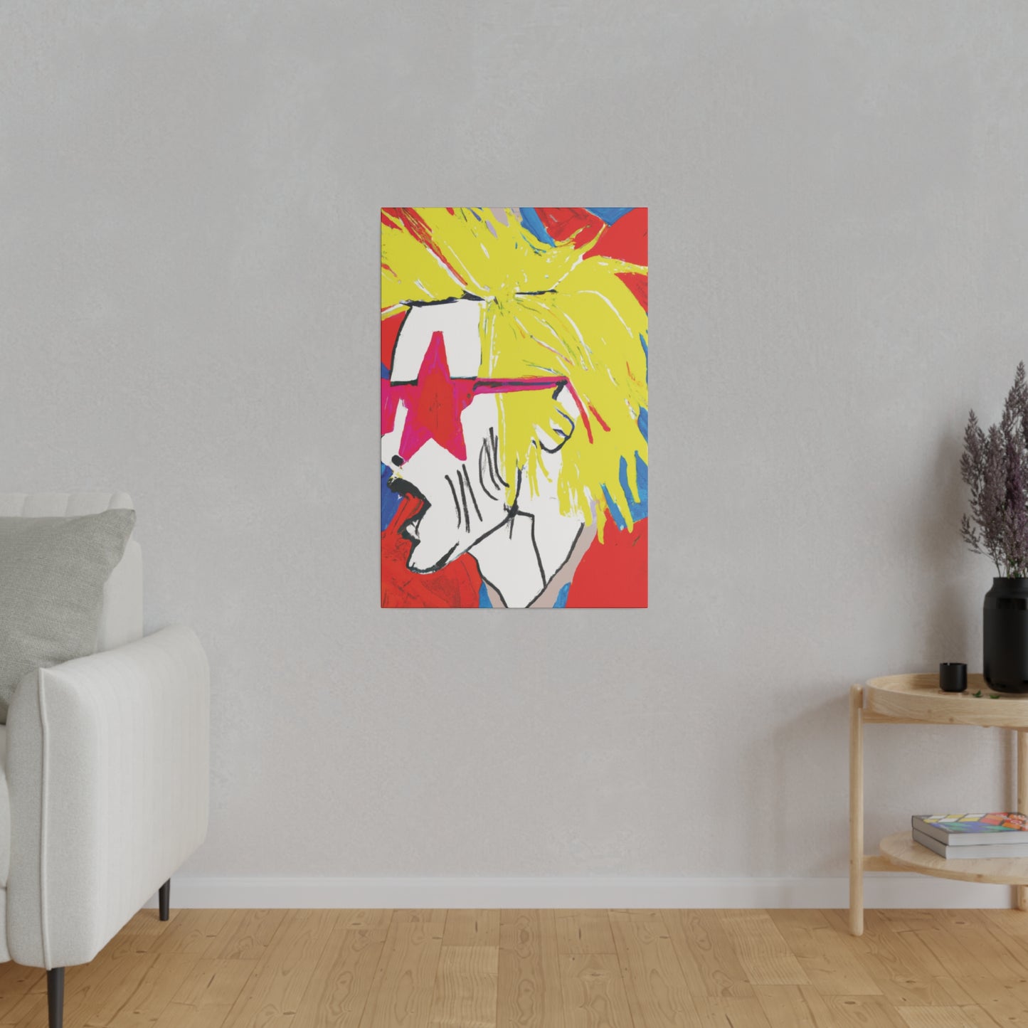 6719V - Rockstar Painting Print | Face | Abstract | Poster | Home Decor | Wall Art | Music Art | Canvas