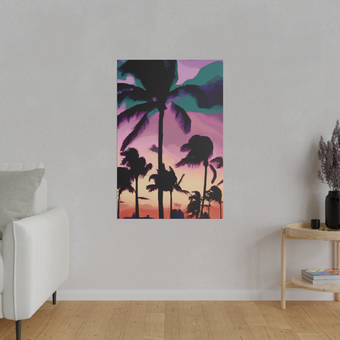 3258K - Miami Beach Sunset Painting Print | Miami | Beach | Sunset | Poster | Home Decor | Wall Art | Canvas