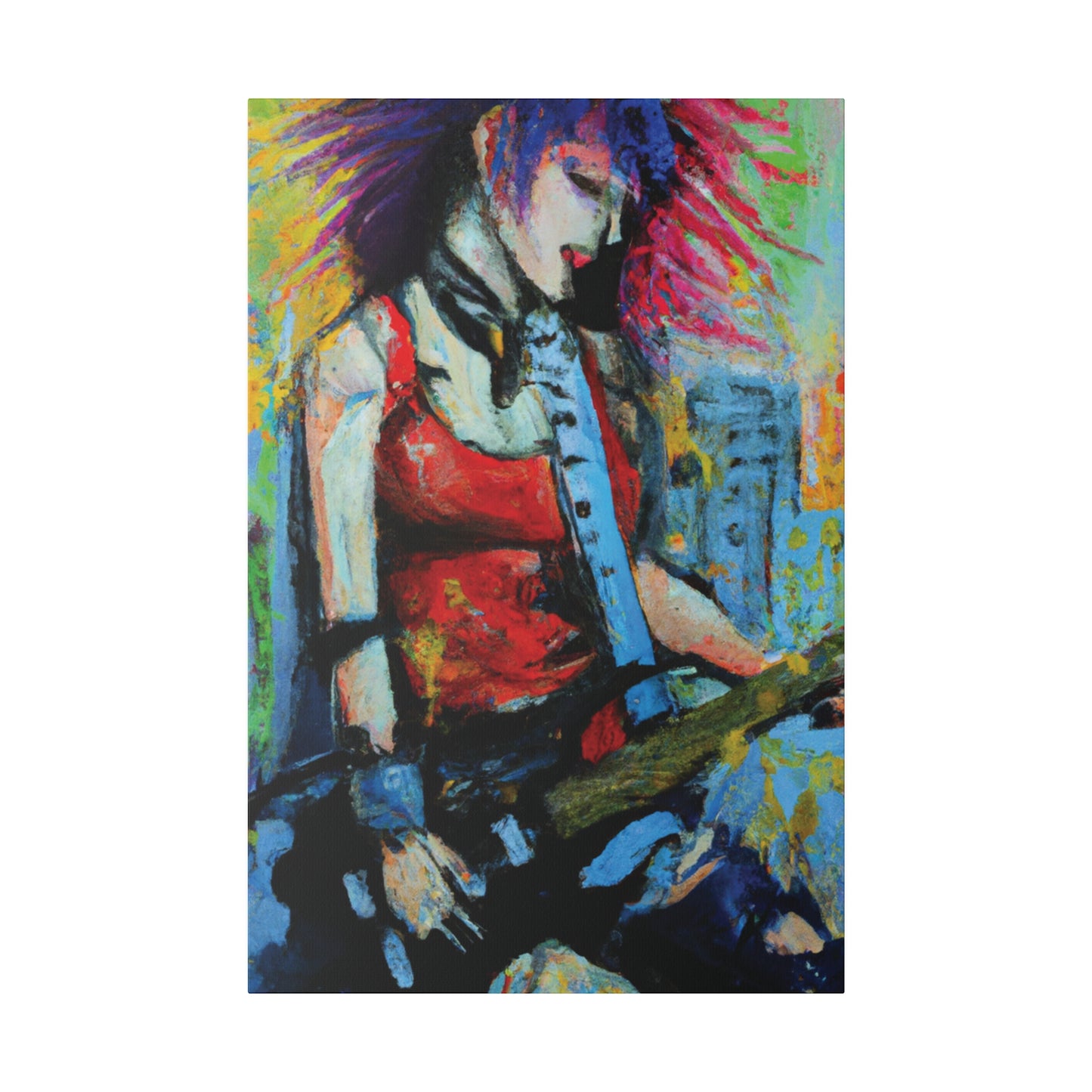 8424V - Rockstar Oil Painting Style Print | Poster | Home Decor | Wall Art | Music Art | Canvas