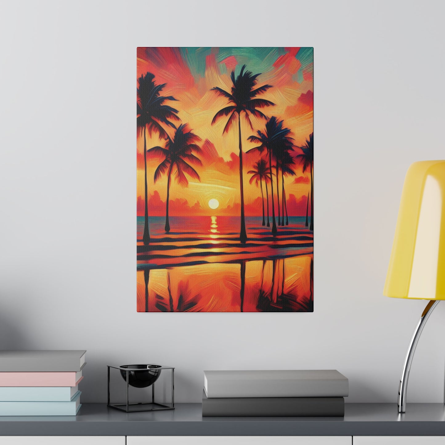 7346J - miami beach art, sunset background, ocean art work, beach art work, sunset designs, miami beach painting, miami beach print