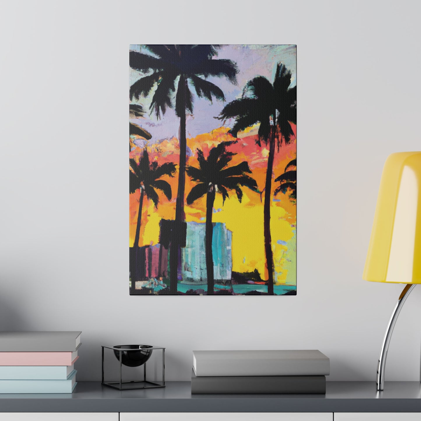 10266L - Miami Beach Sunset Painting Print | Miami | Beach | Sunset | Poster | Home Decor | Wall Art | Canvas