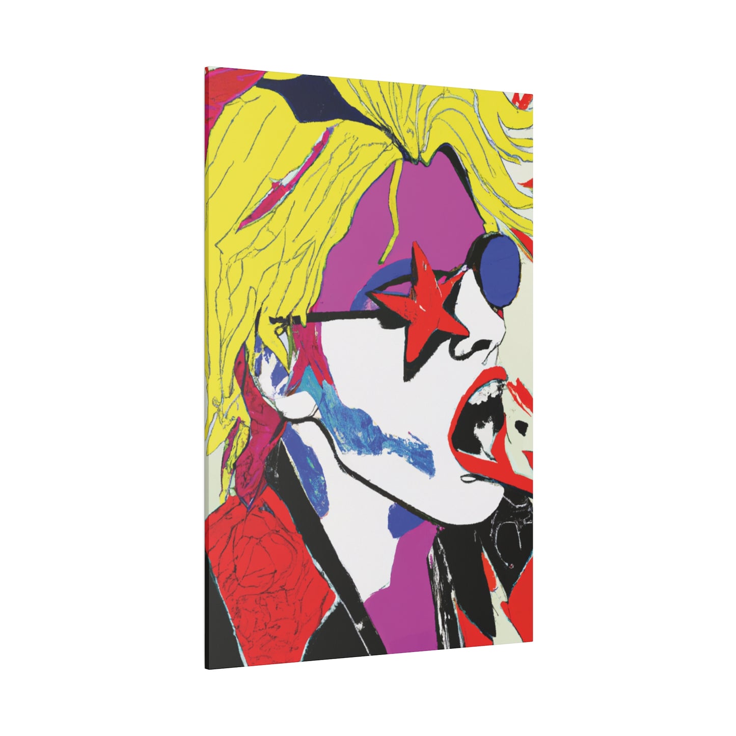 7531H - Rockstar Painting Print | Face | Abstract | Poster | Home Decor | Wall Art | Music Art | Canvas