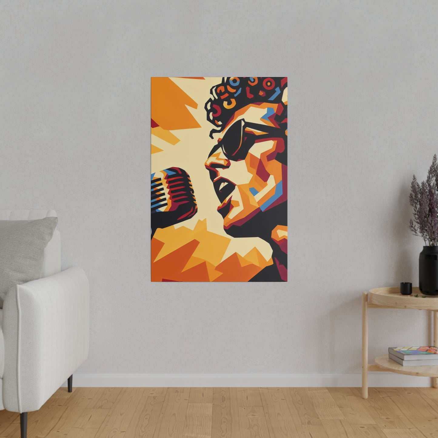 6723Z - Rockstar Painting Print | Face | Abstract | Poster | Home Decor | Wall Art | Music Art | Canvas