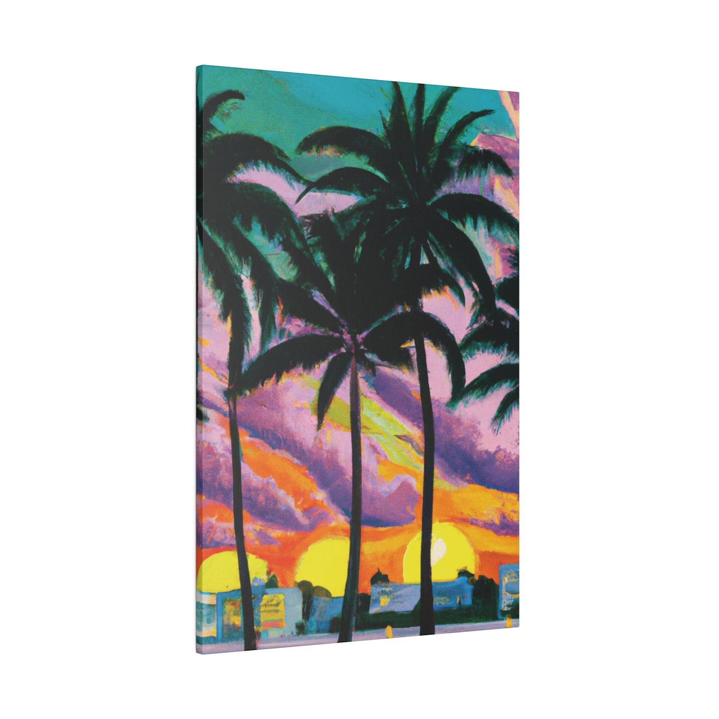 8789Q - Miami Beach Sunset Painting Print | Miami | Beach | Sunset | Poster | Home Decor | Wall Art | Canvas