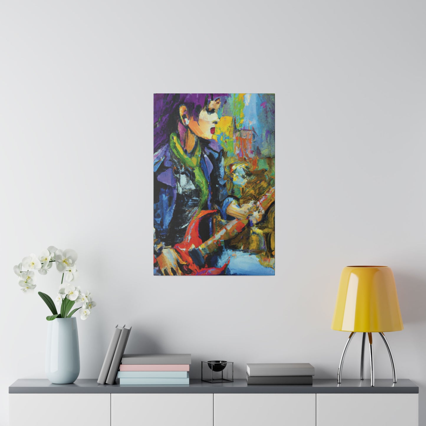 2047V - Rockstar Oil Painting Style Print | Poster | Home Decor | Wall Art | Music Art | Canvas