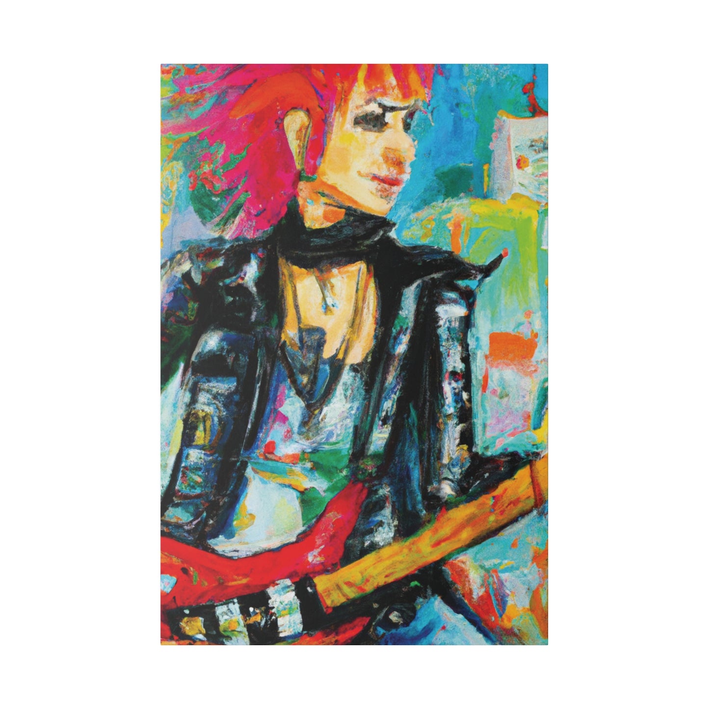 9554L - Rockstar Oil Painting Style Print | Poster | Home Decor | Wall Art | Music Art | Canvas