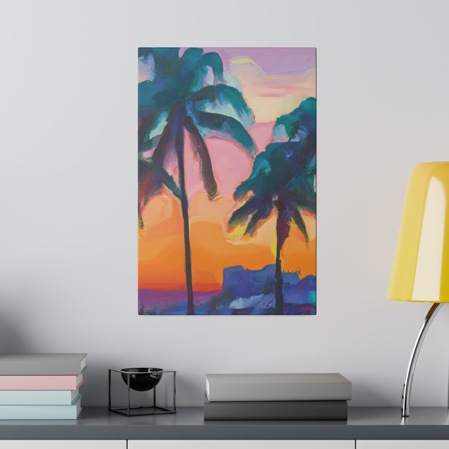 6494M - Miami Beach Sunset Painting Print | Miami | Beach | Sunset | Poster | Home Decor | Wall Art | Canvas