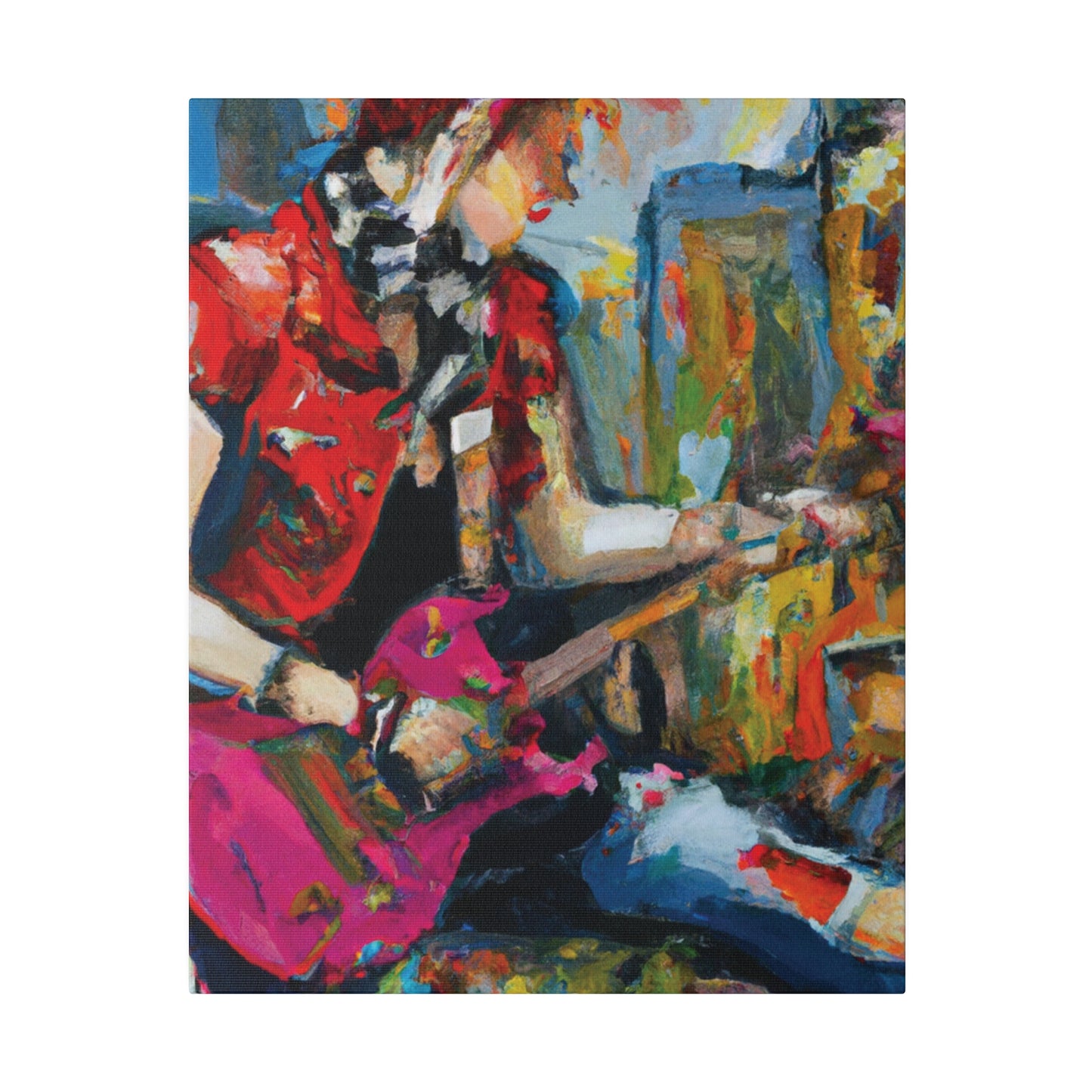9666G - Rockstar Oil Painting Style Print | Poster | Home Decor | Wall Art | Music Art | Canvas